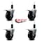 Service Caster 4'' Soft Rubber Swivel 1-1/4'' Expanding Stem Caster Set Total Lock Brake, 4PK SCC-EXTTL20S414-SRS-114-4 - alternate 4